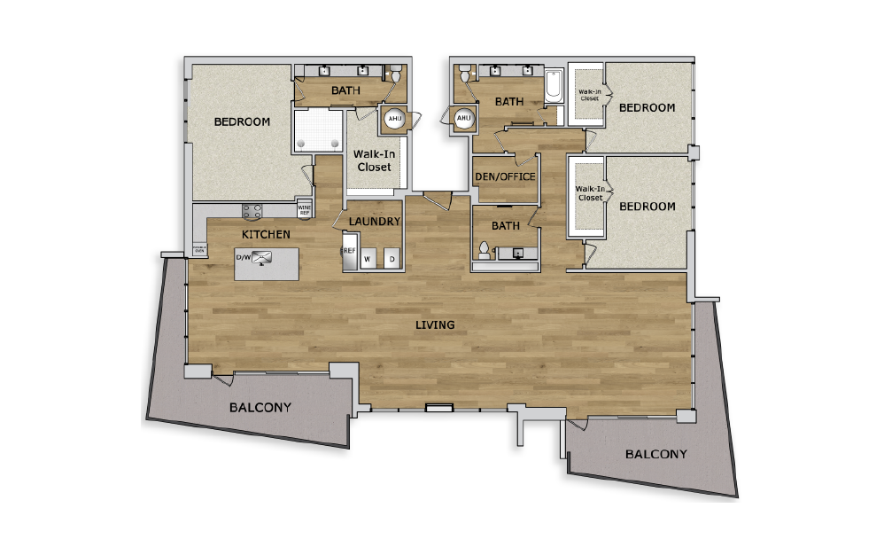 PH - 3 bedroom floorplan layout with 2.5 bathrooms and 3513 square feet