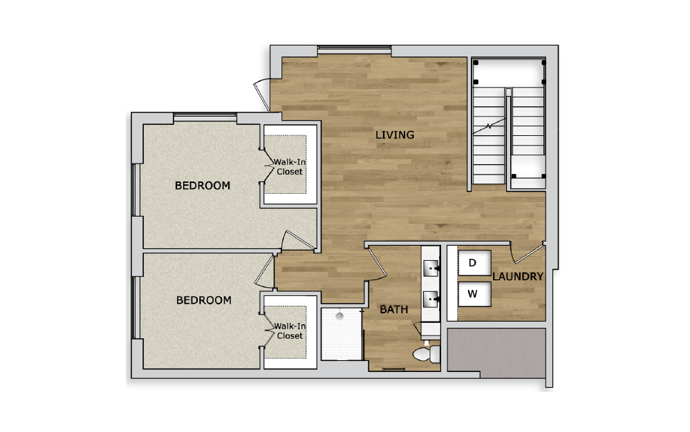 TH3B - 3 bedroom floorplan layout with 2.5 baths and 2269 square feet. (Floor 1)