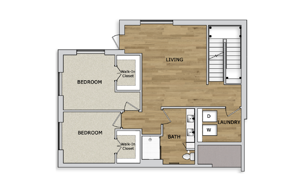 TH3B - 3 bedroom floorplan layout with 2.5 bathrooms and 2269 square feet (Floor 1)