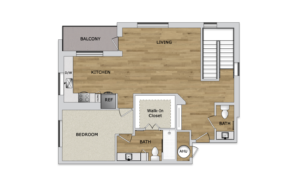TH3B - 3 bedroom floorplan layout with 2.5 baths and 2269 square feet. (Floor 2)